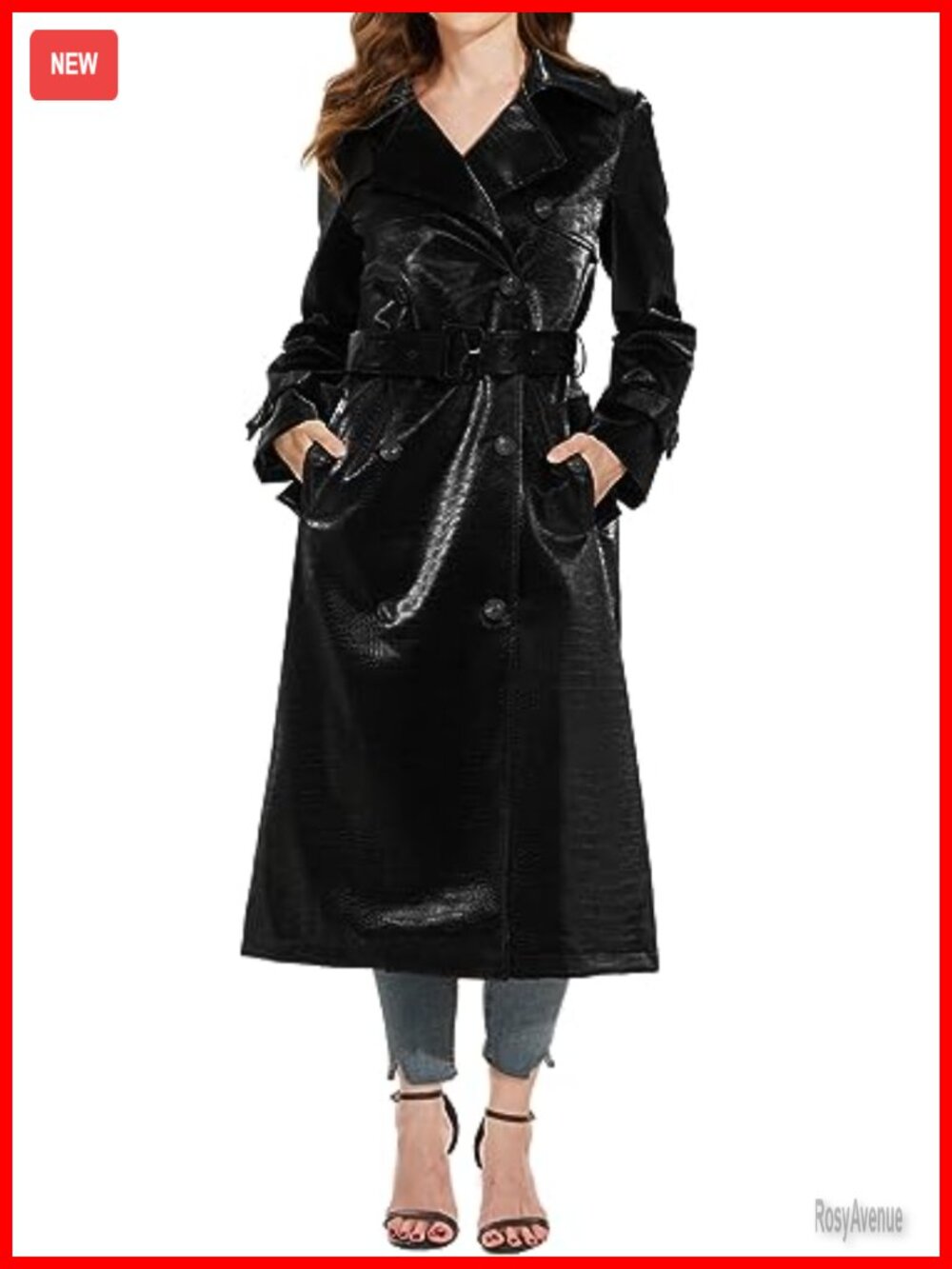 Faux Leather Trench Coat Motorcycle Biker Jacket Short Lightweight Vegan